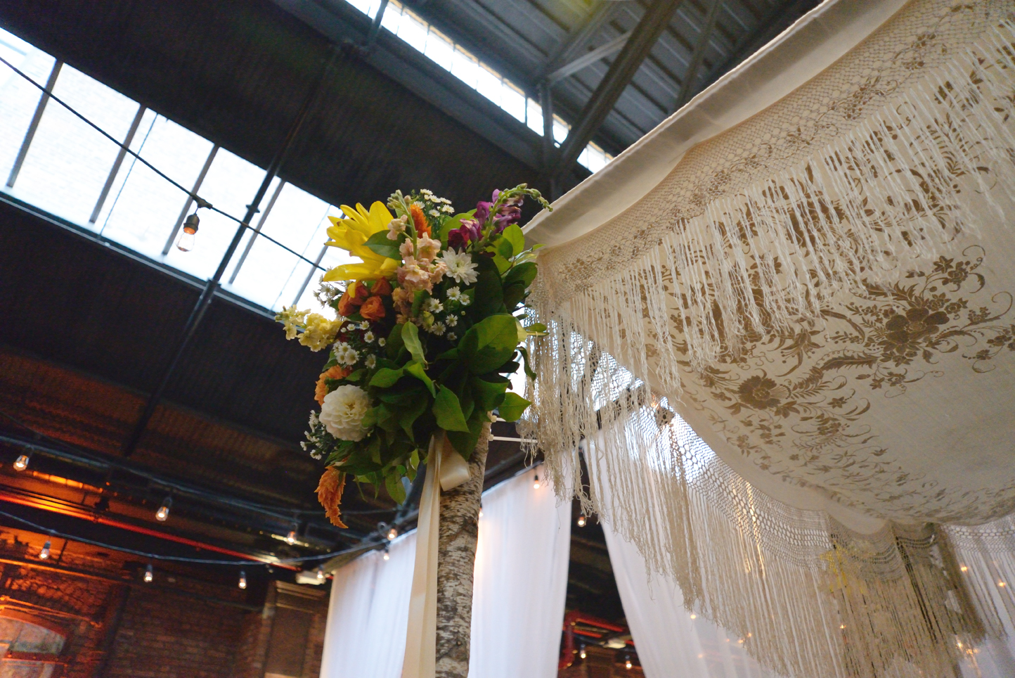 Gorgeous! Isn't the embroidery and fringe spectacular in the light of the ceiling's glass openings to the sky? Photo: Yne Leal Still Photography, Brooklyn, NY