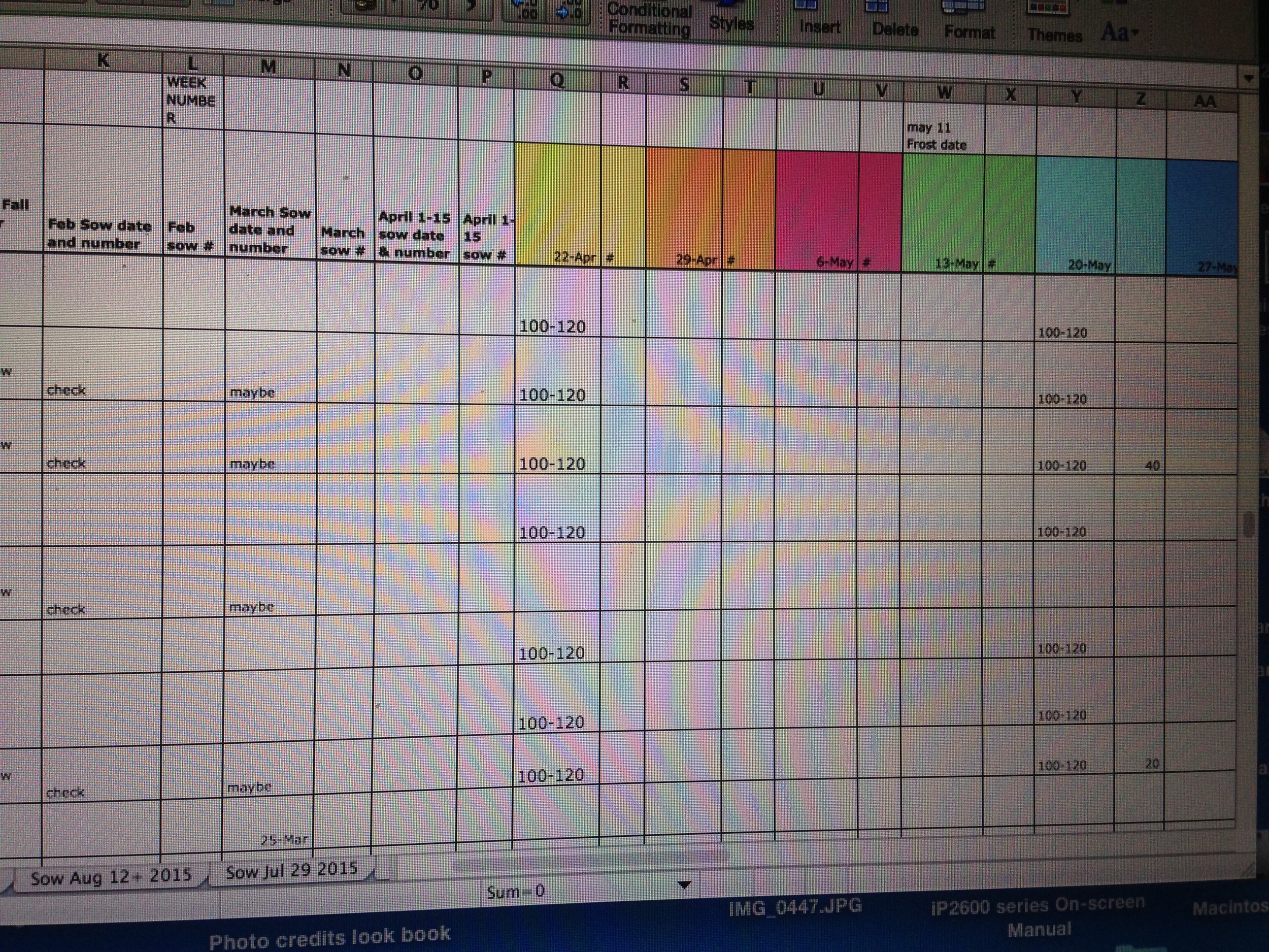 Spreadsheets rule my winter months!