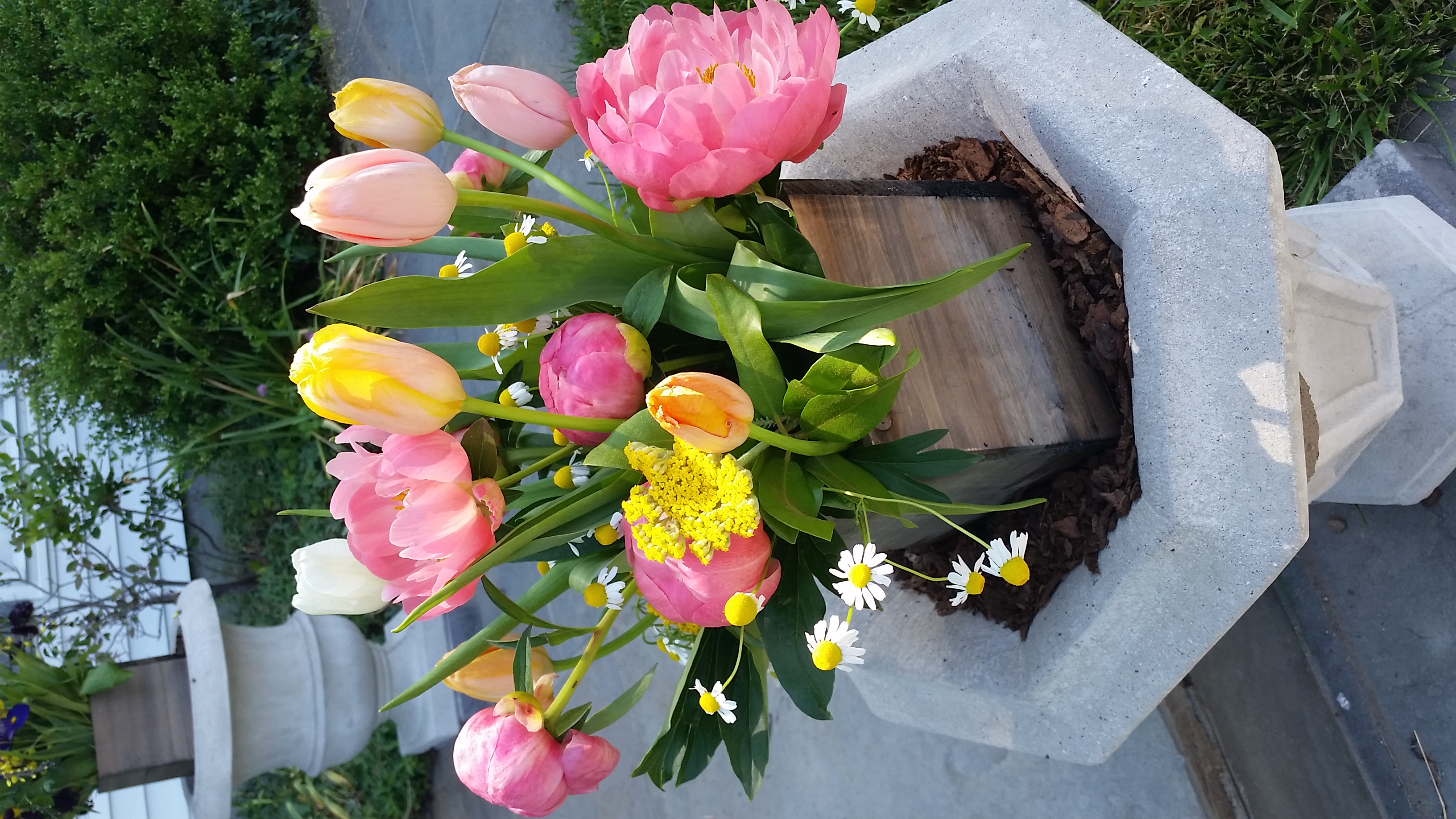 Another arrangement among the gardens to help visitors of the Hidden Garden Tour truly appreciate the meaning of garden to vase.