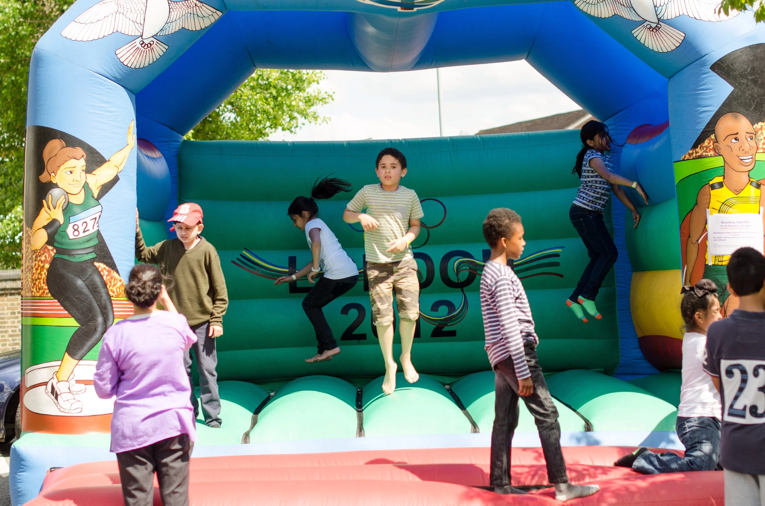 You can't beat a bouncy castle for continuous enjoyment. Alas, there was a height restriction and so the adults had to make their own entertainment....