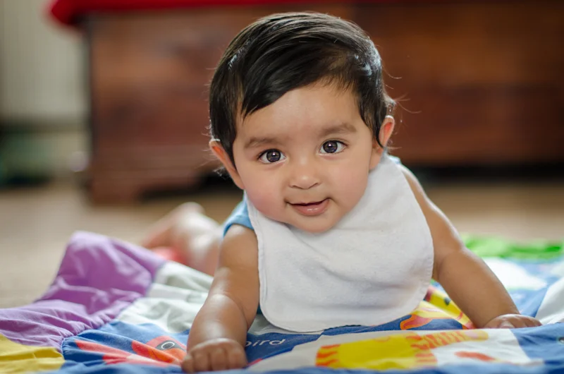 This was take at f1.4. The low f-stop allows for the subject to be in focus but the background to be blurry.