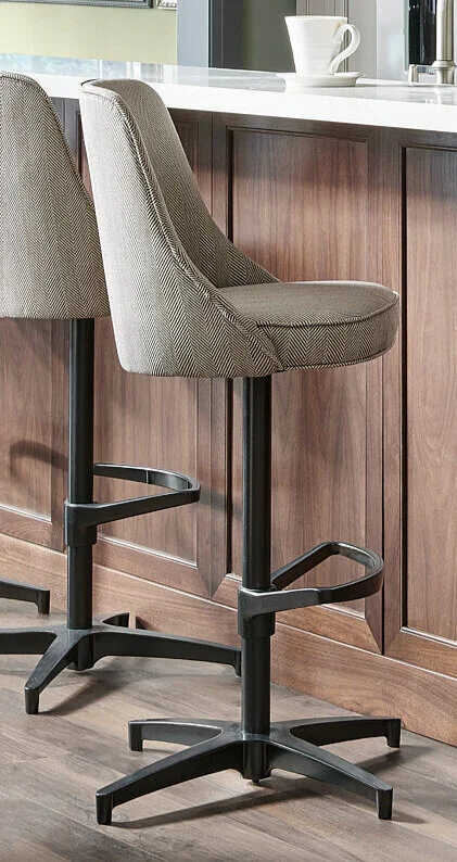 High performance fabric on vintage swivel stools