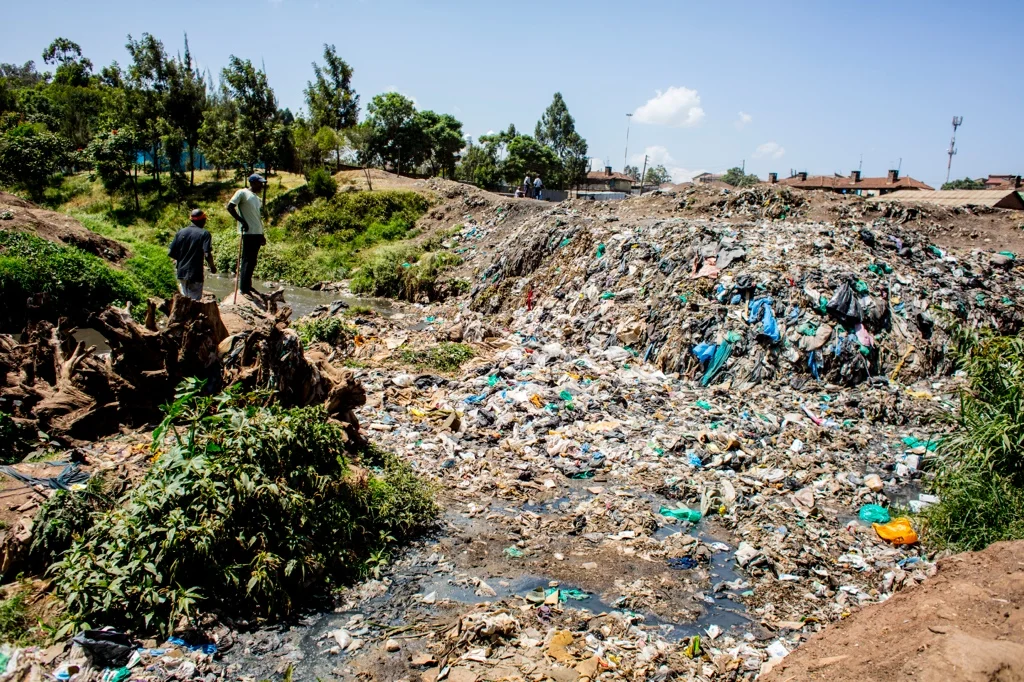 A waste-dumping site in Kitui Ndogo slum.