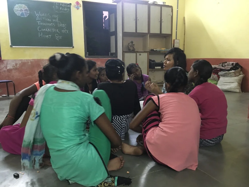 Neida with Girls Circle members.