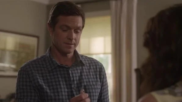 Teddy Conrad, played by Eric Close, proposing to Peggy Kenter, played by Kimberly Williams-Paisley, with the Walton's diamond engagement ring!