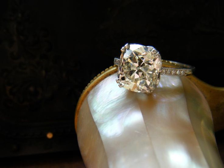Walton's Jewelry example: 2.00 carat Old Mine cut diamond in a dainty diamond setting. (Sold)