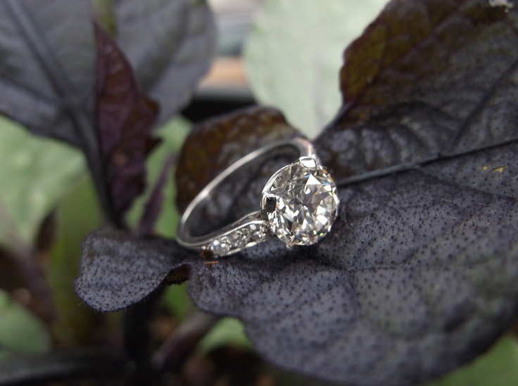Walton's Jewelry example: 1920's Tiffany and Company 1.86 carat Old European cut diamond ring. 