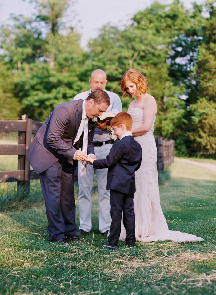 Tim and Dolly presenting Finn with his sterling band. 