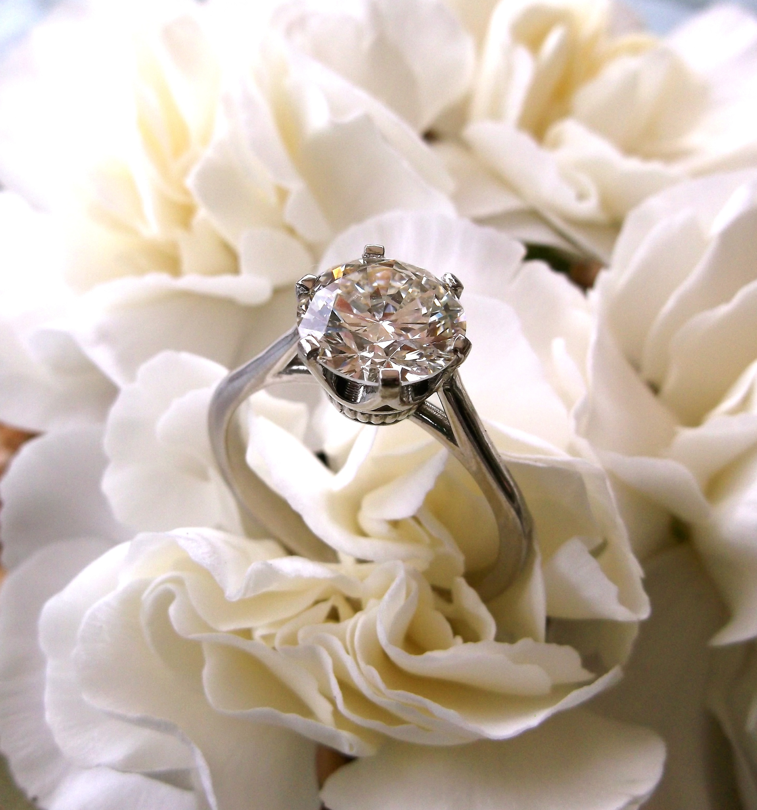 SOLD - A classic beauty! 2.00 carat Old European cut diamond set in a dainty six prong mounting.