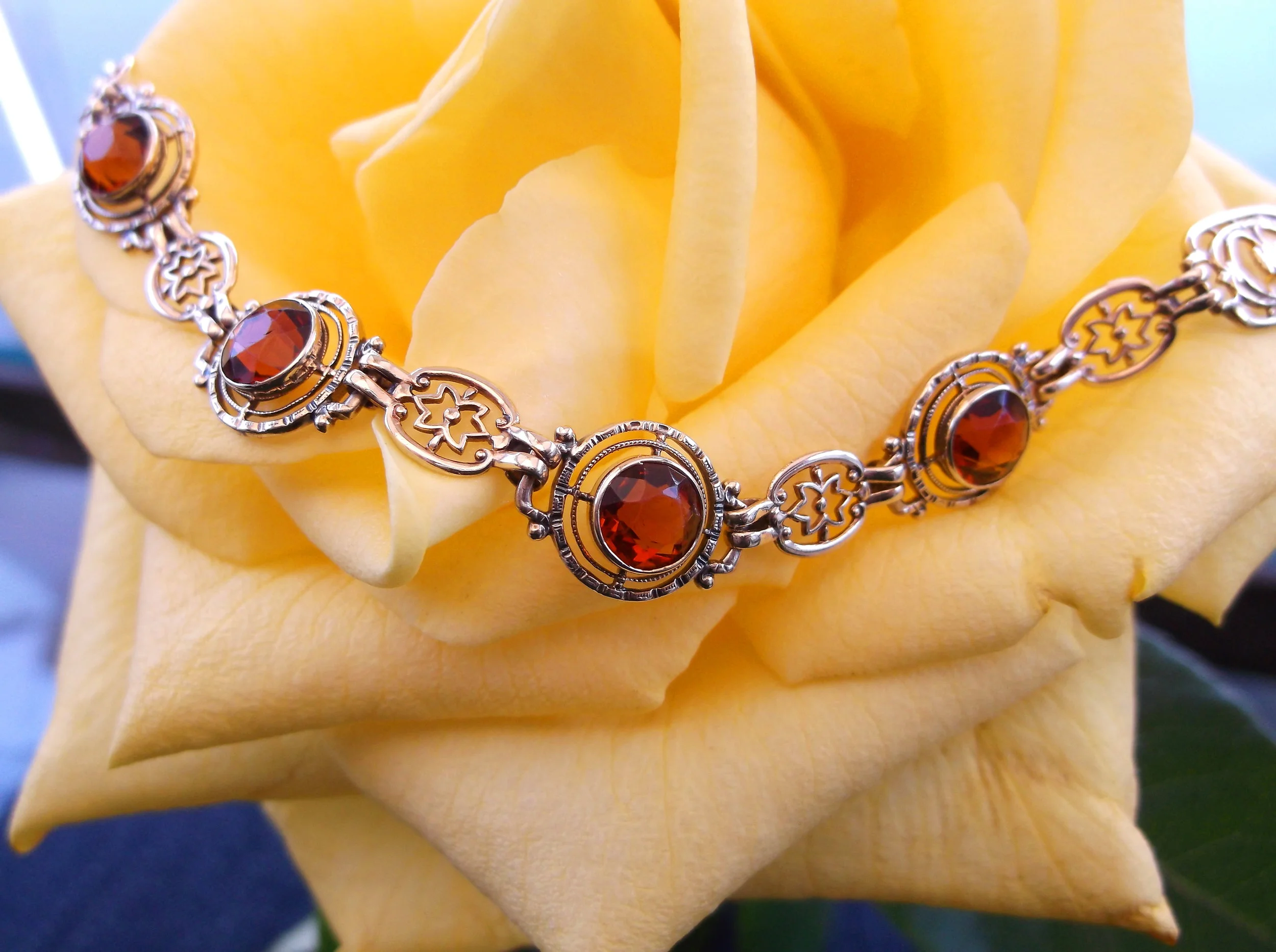 Dreamy citrine and yellow gold bracelet, set with approximately 3.75 carats total weight in citrine. 