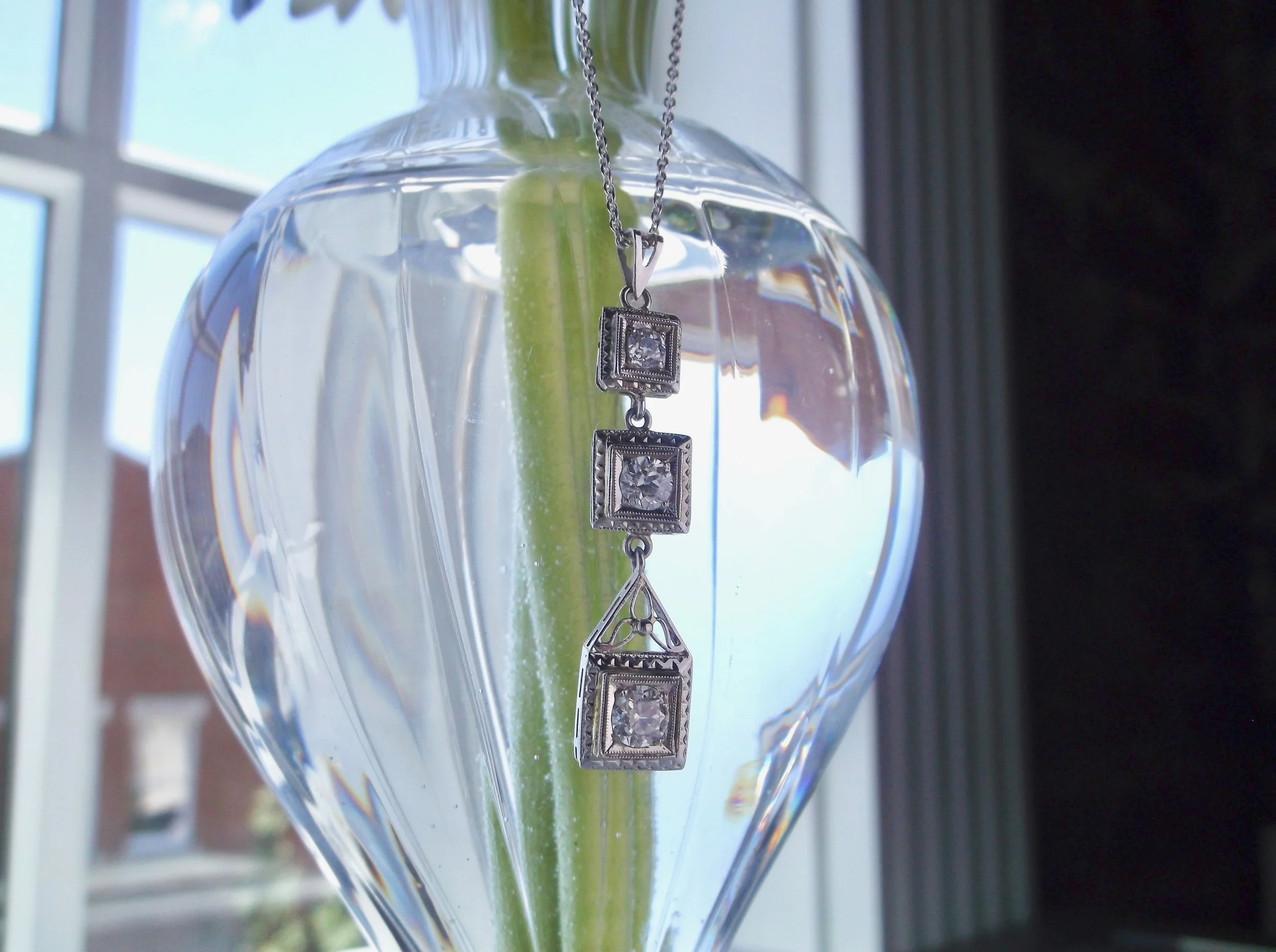 SOLD - Still looking for something special for mom this Mother's Day? This lovely Art Deco diamond pendant may be just the ticket! A timeless piece that can be easily dressed up or dressed down, perfect for any occasion. Shop this beauty HERE