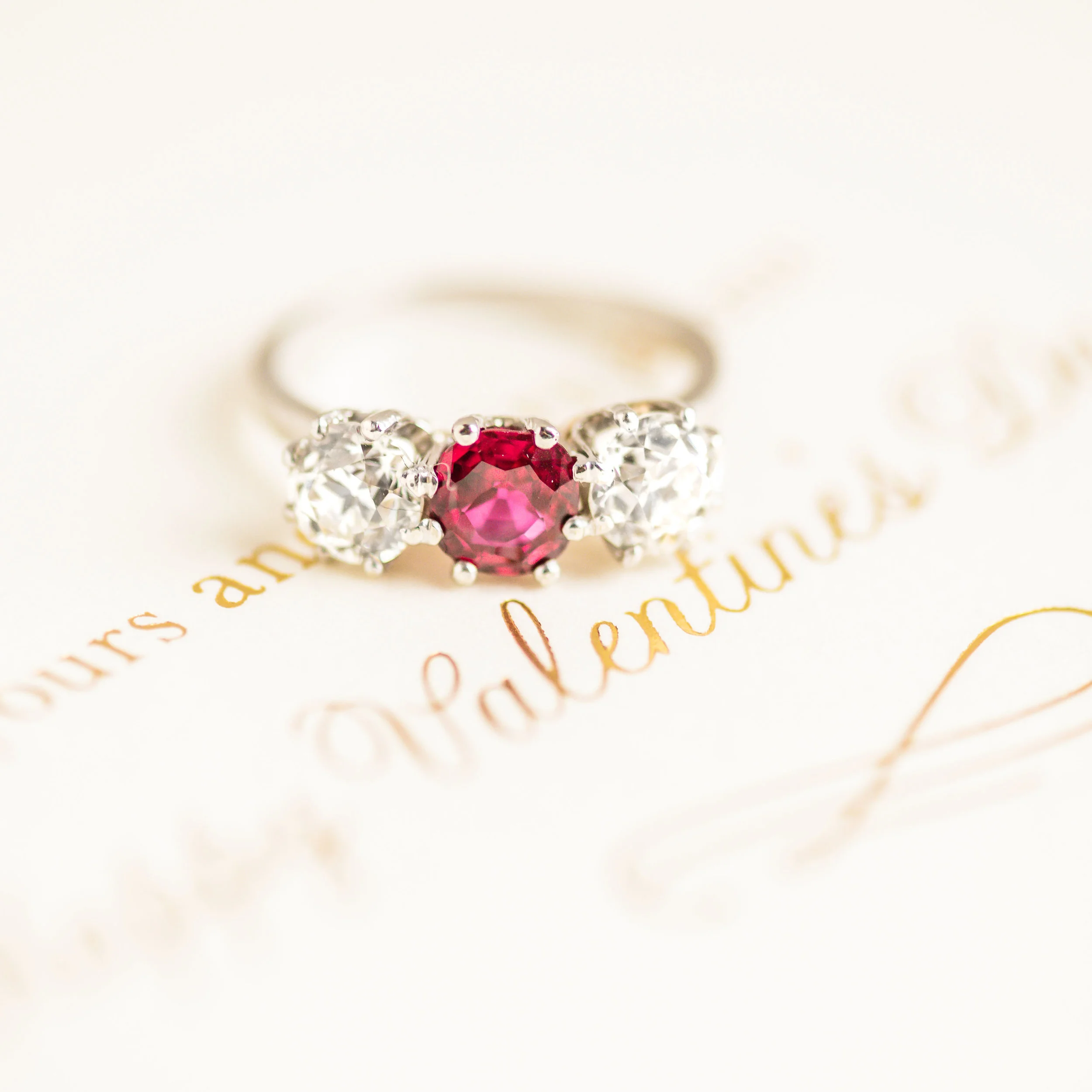 Will you be our Valentine? 💍🌹 Shop this swoon worthy Edwardian era ruby and diamond ring HERE !