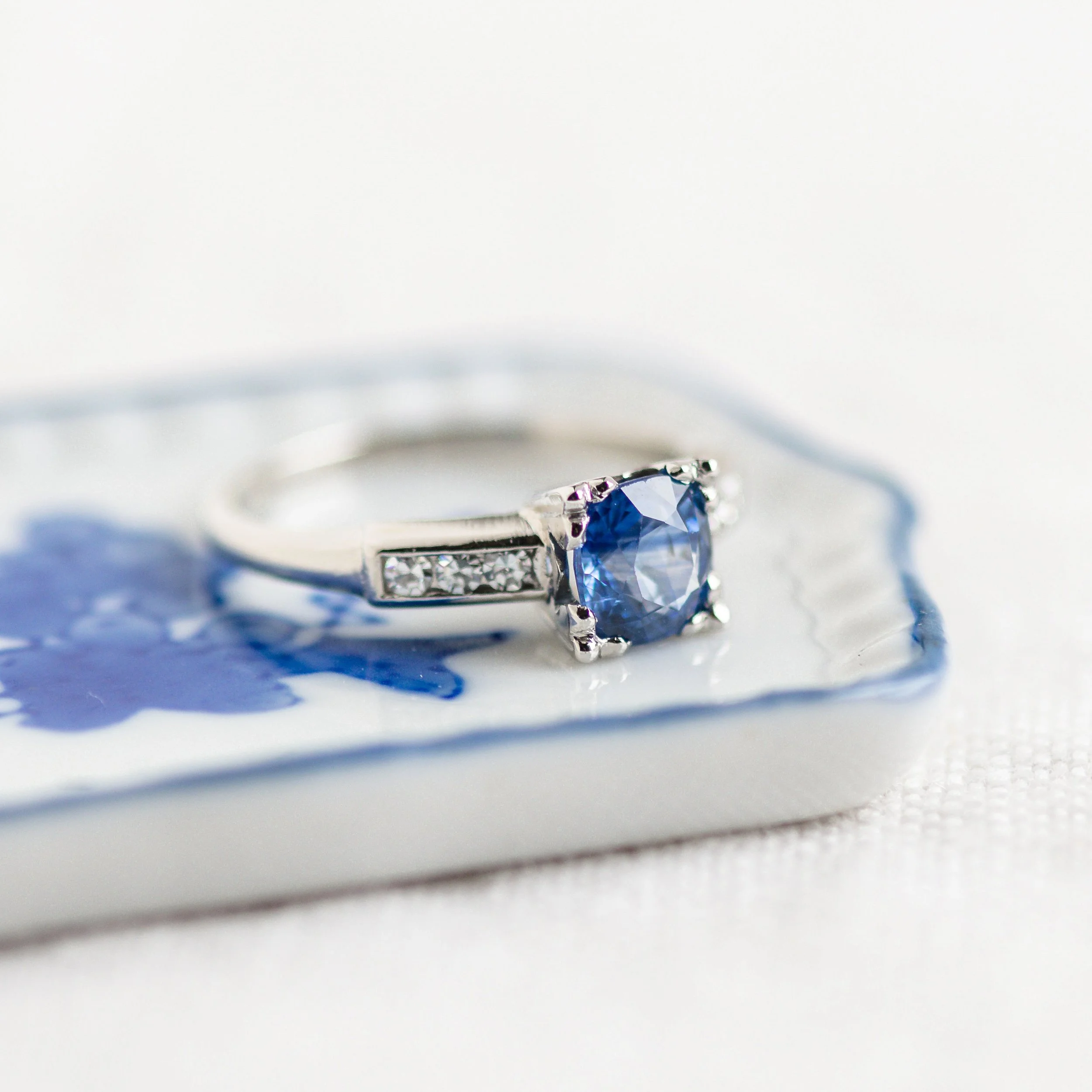 Dreamy blue sapphire and diamond ring. Shop this beauty HERE .