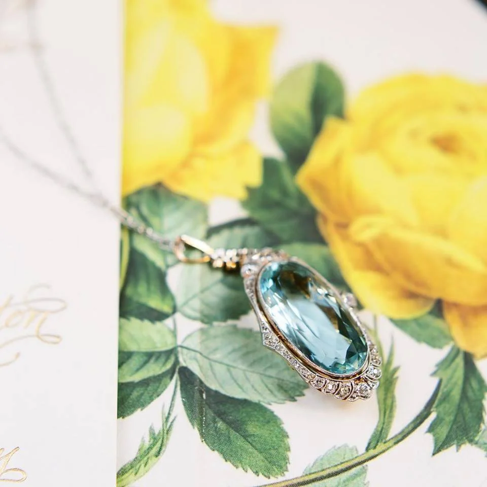 Nothing says first day of Spring quite like this gorgeous Aquamarine Pendant! Shop this Edwardian Era beauty HERE !