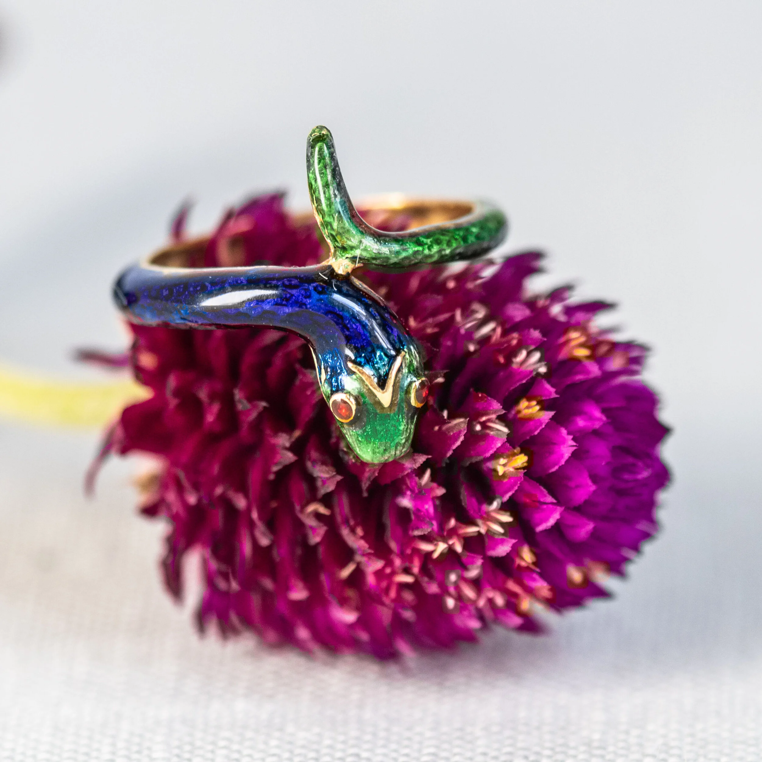 Happy Sssssaturday! Shop this awesome enamel snake ring HERE .
