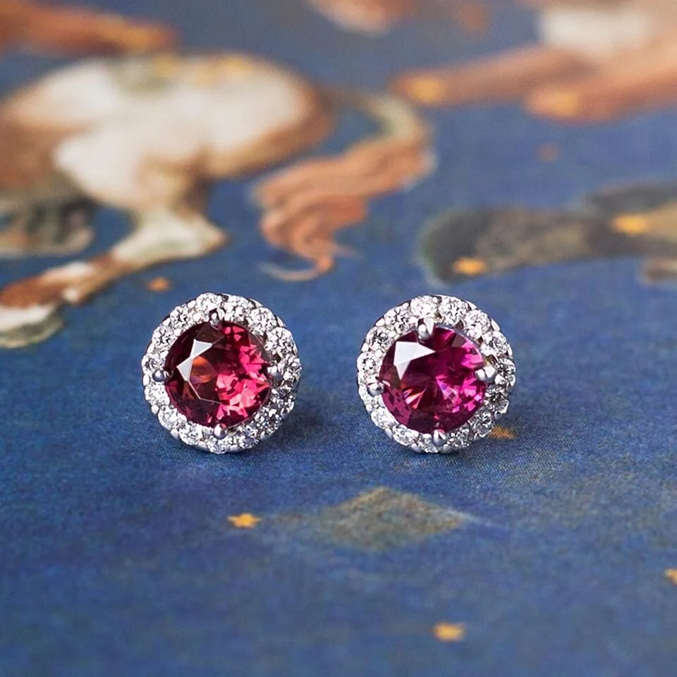 1 Carat 14K Solid Gold Faithful Pink Topaz Earrings