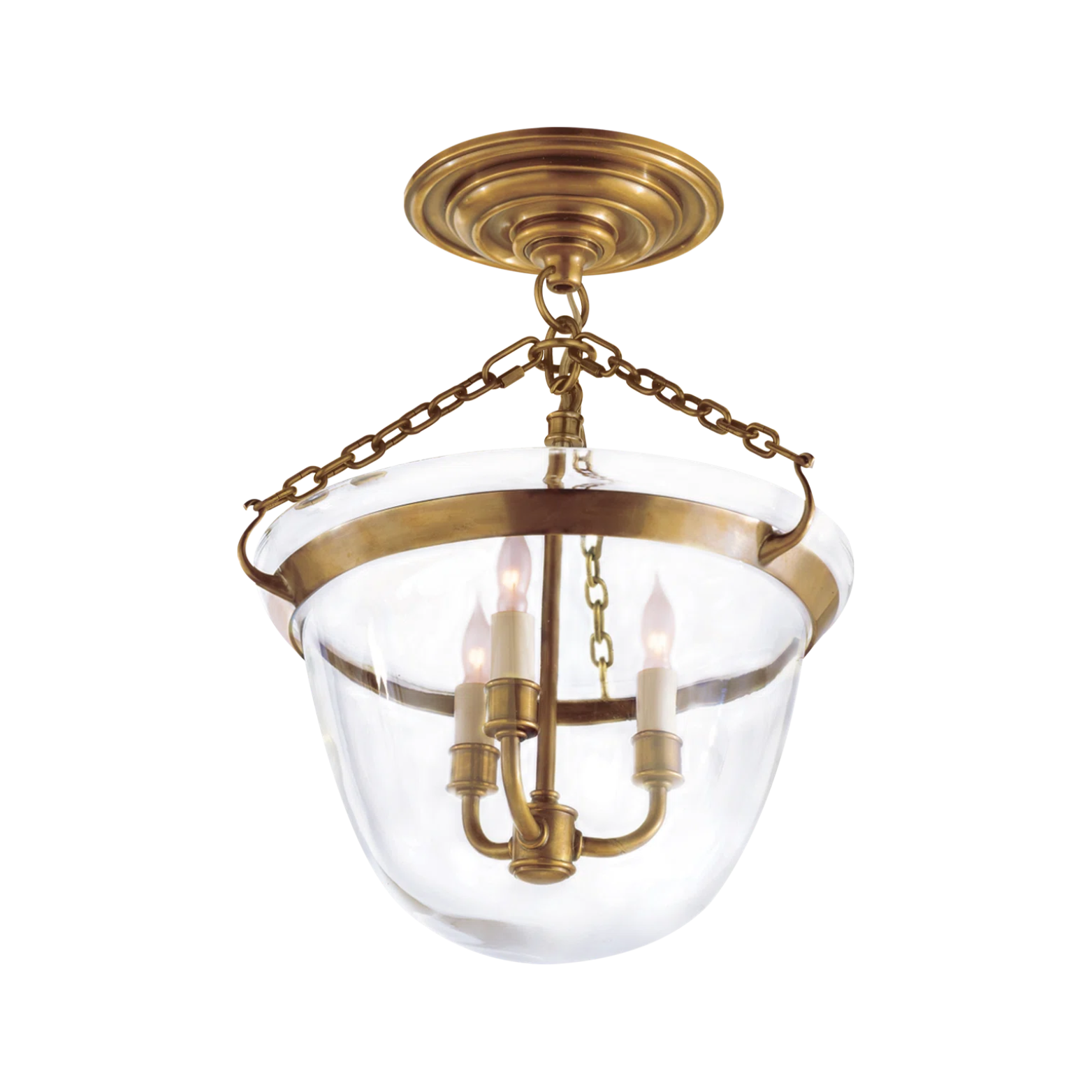 Chapman &amp; Myers Country Semi-Flush Bell Jar Lantern