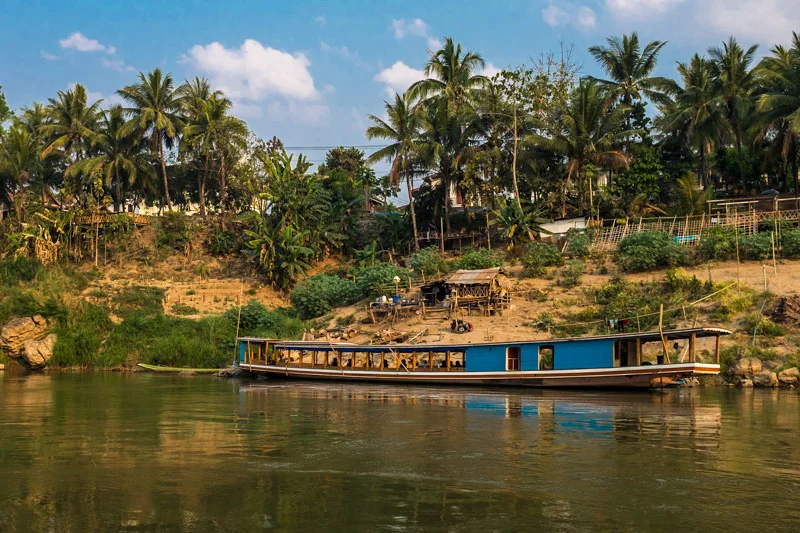 One of the many Mekong River boats