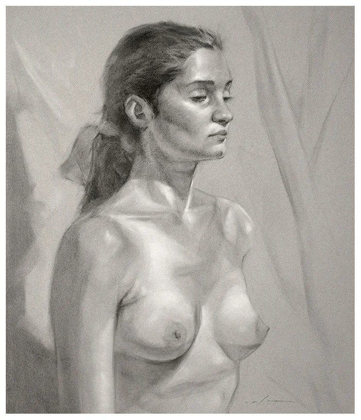 3 Hrs. from Life—Charcoal on Paper—24" X 36"