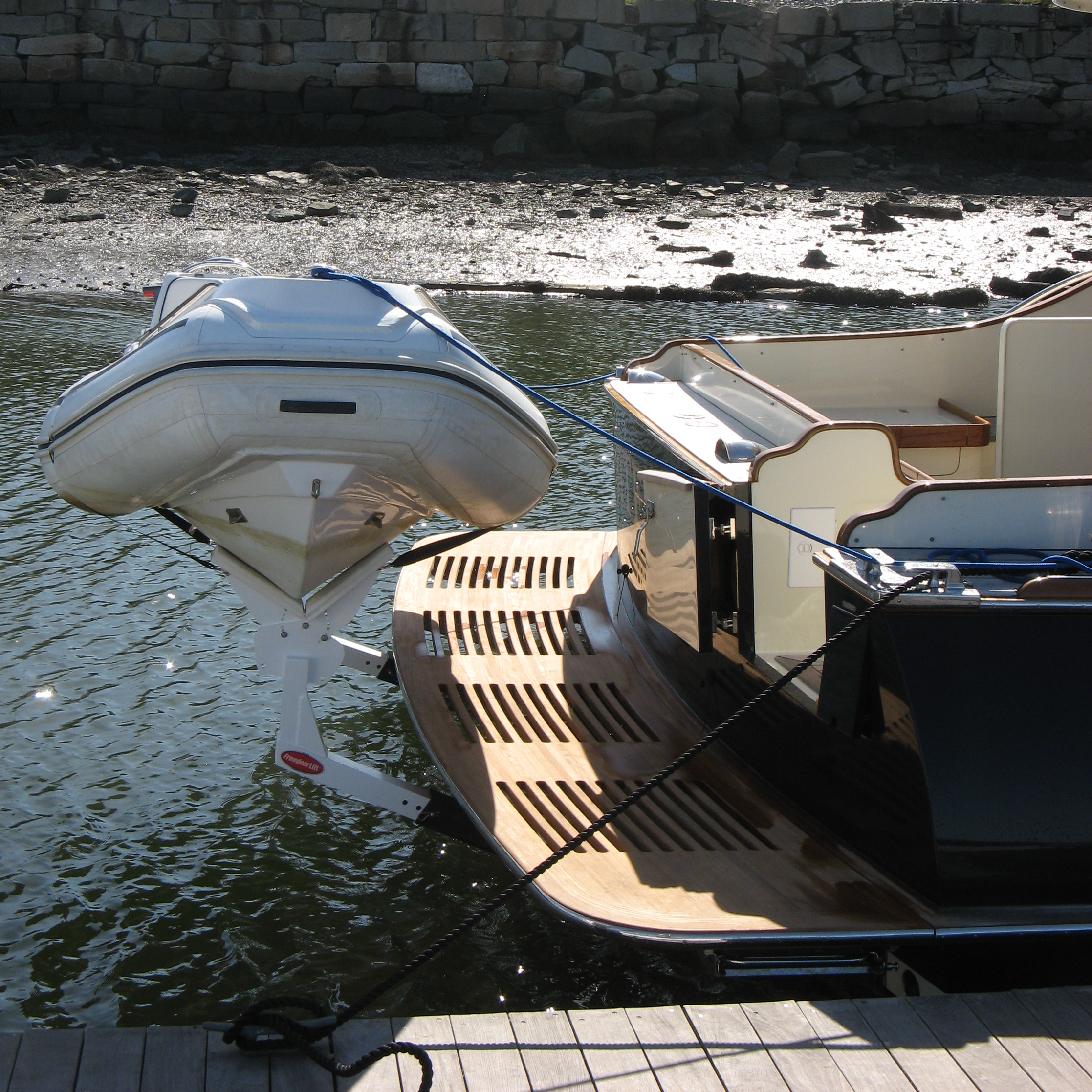 Vicem 58 Teak Swim Platform/Dinghy Lift