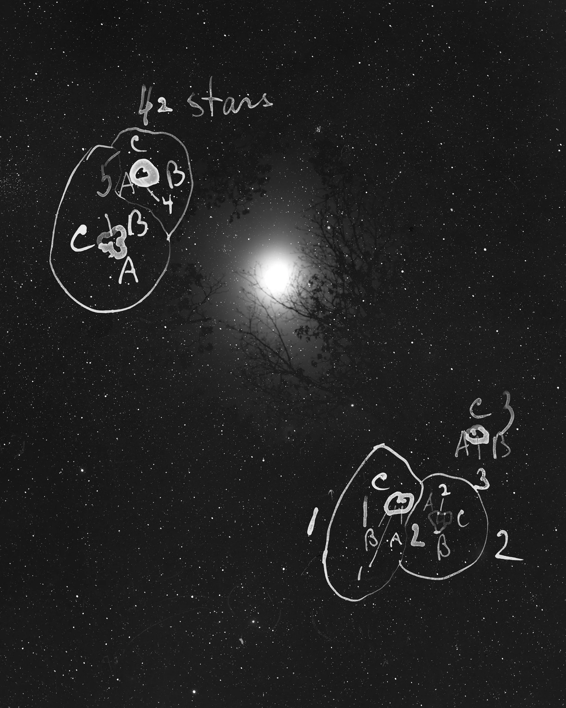 Night Studio: Obscure Traces; 05/02/1890 + 05/02/1946 + 05/02/2025 
Pigment print on rice paper 36" x 45" 