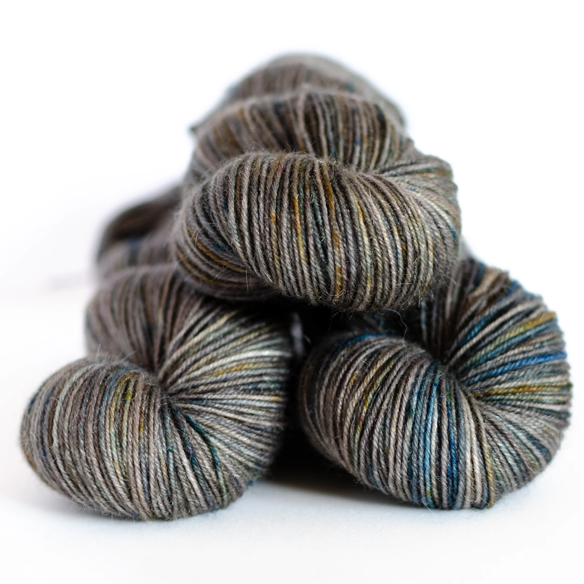 Juno - $27 55% SW Merino, 20% Kid Mohair, 25% Nylon 3 plies 435 yards / 398 meters 100 grams Fingering Weight US 1-5 / 2.25-3.75mm Hand wash / Dry flat Juno is soft with a slight halo from the kid mohair.