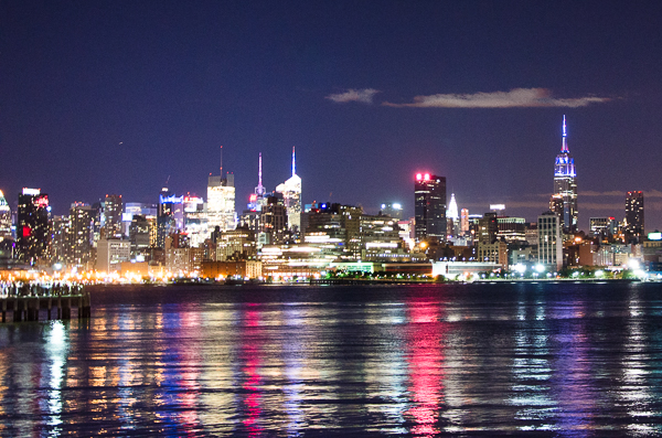 Summer night view of the Manhattan skyline