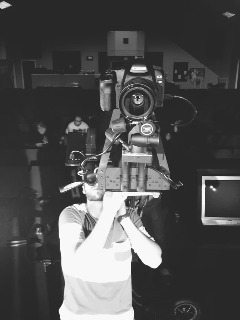 Michael shooting Jane's live performance. This footage was awesome and included a fog machine, need I say more? &nbsp;