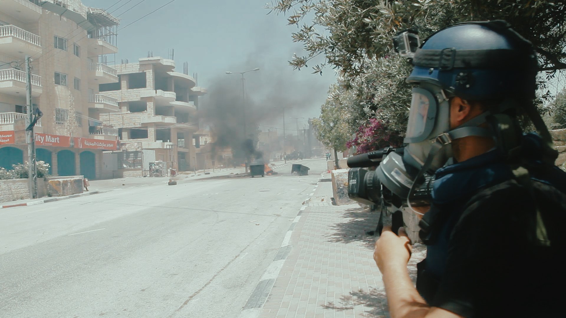 Clashes in Bethlehem as Mohammad Alazza films. Courtesy: Hurdle