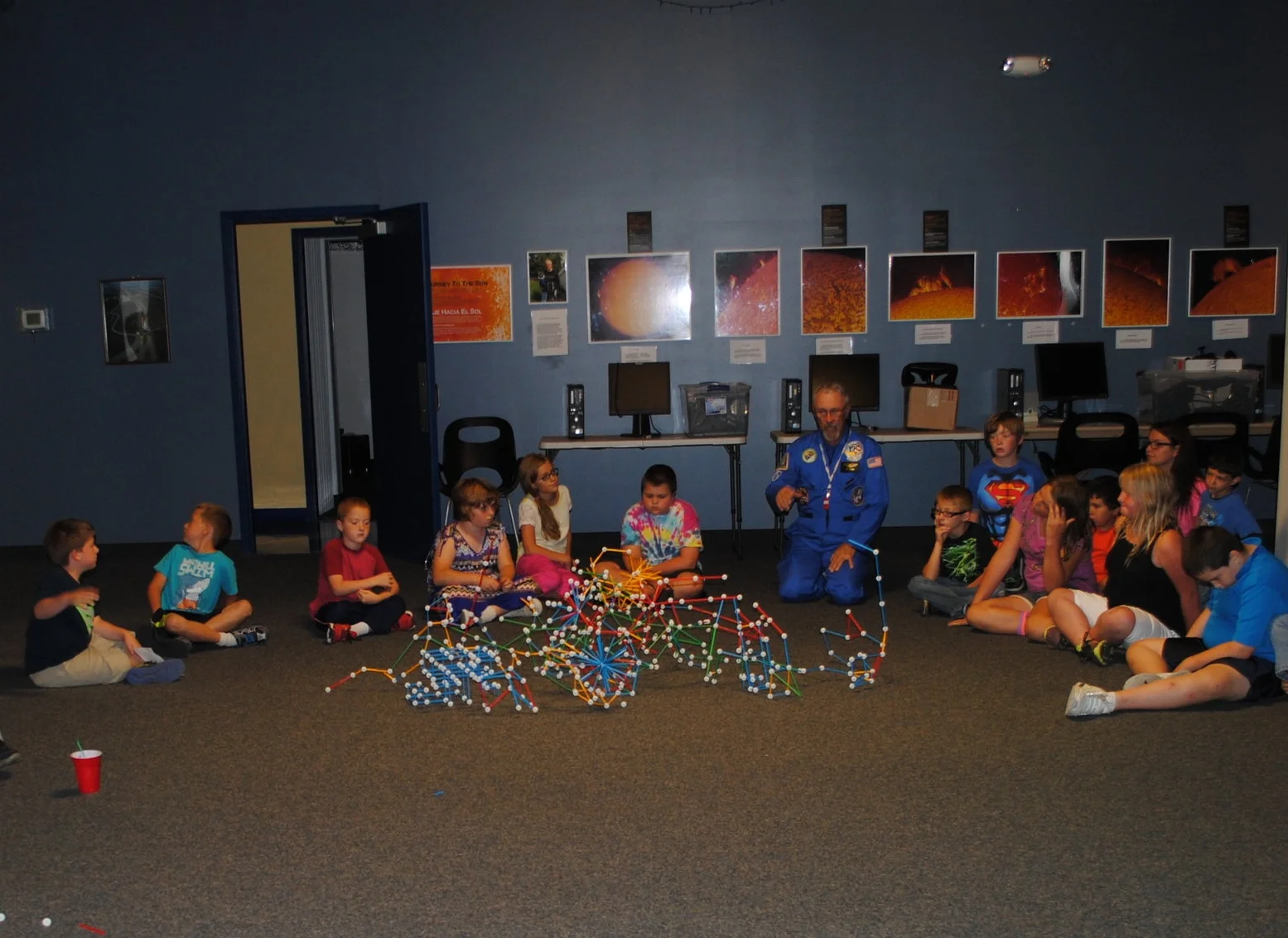 Students from Washington West checking out their space colony.