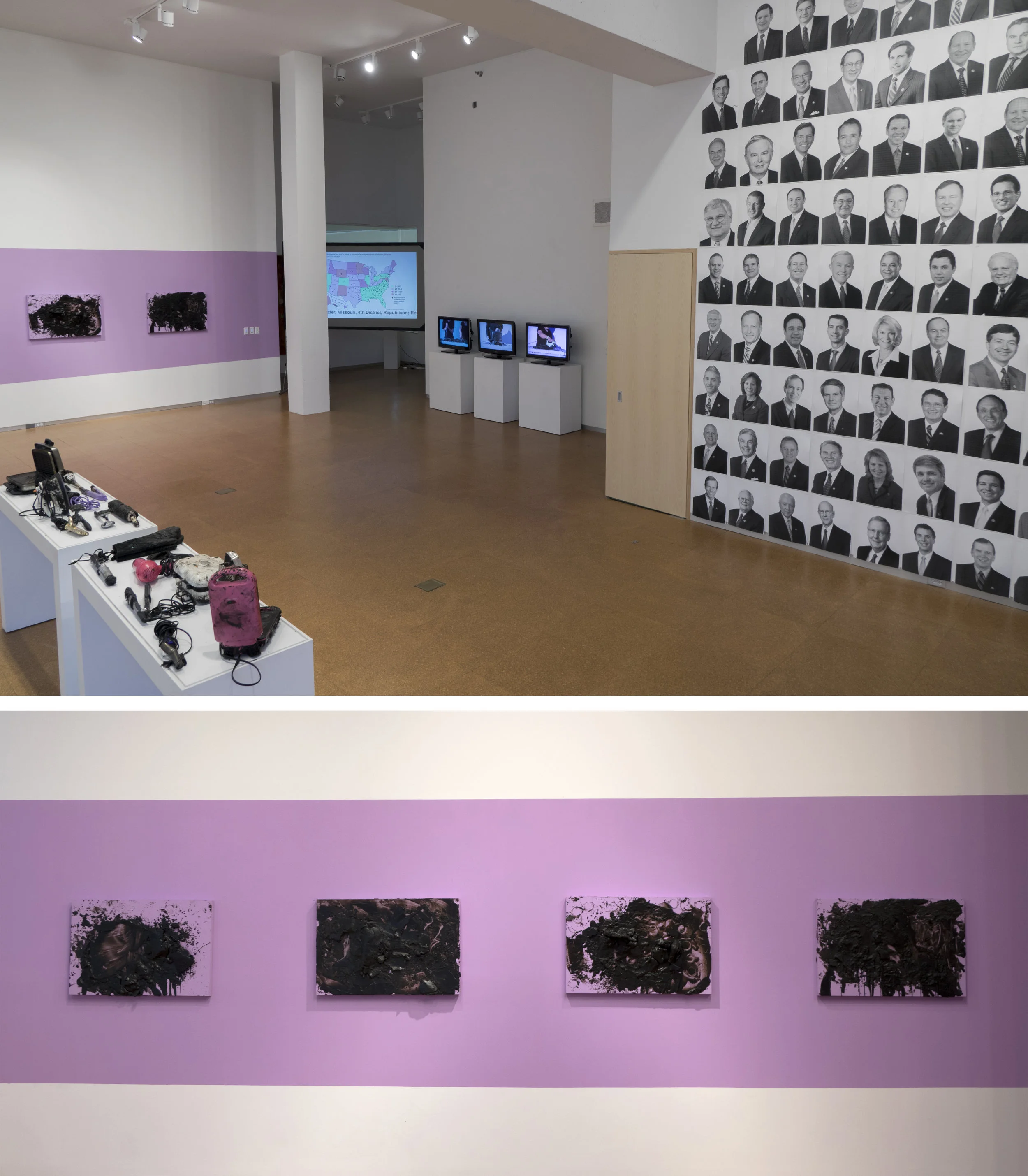 Title: To(get)her: A Culmination Media: Inkjet posters, domestic tools, artifacts from To(get)her performances, video of To(get)her performances, animation of VAWA statistics and information on Representatives an Senators who voted against VAWA Size: N/A Date: 2017