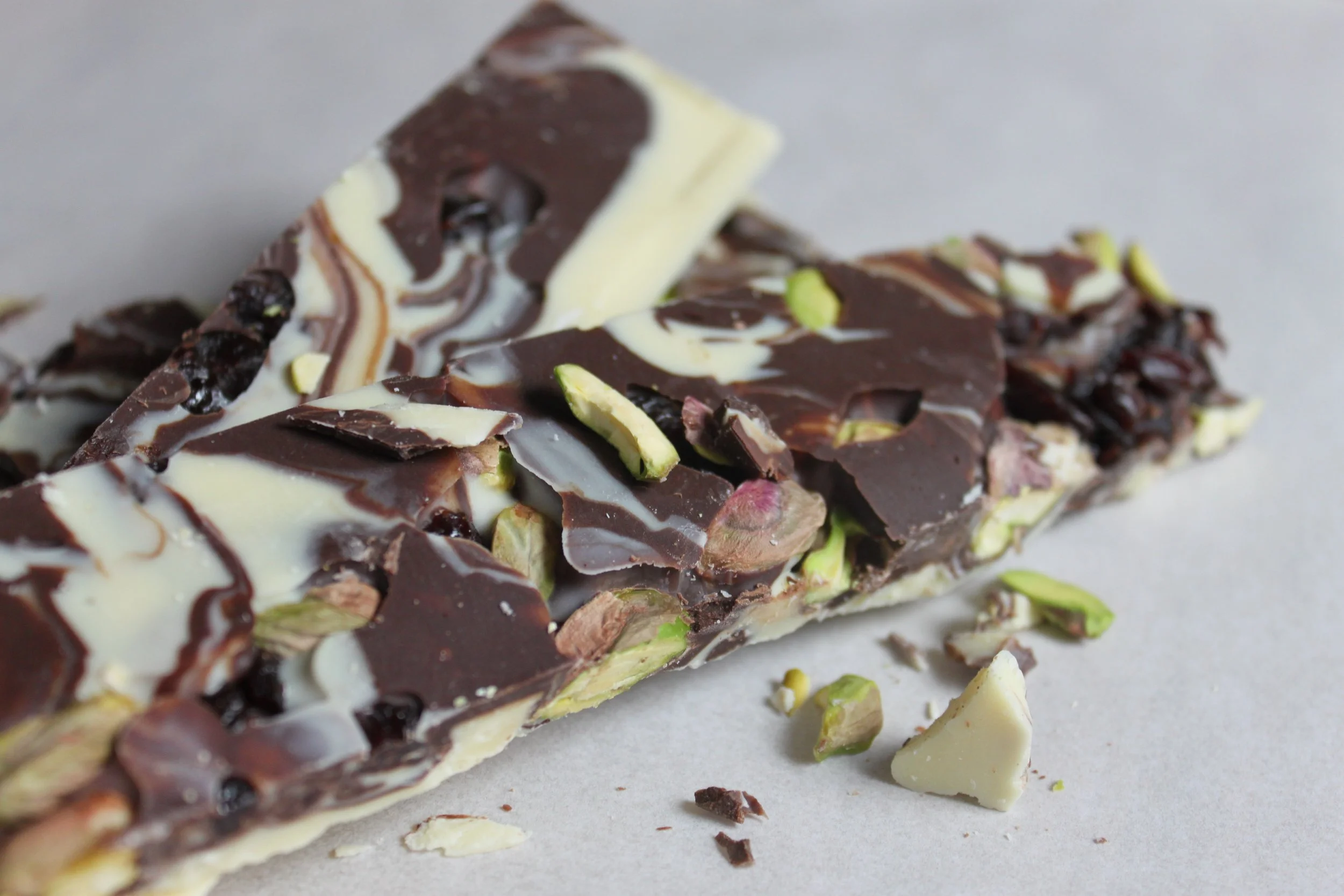 Tuxedo Bark with Pistachios and Cherries * (2, 4, or 8 ounces)