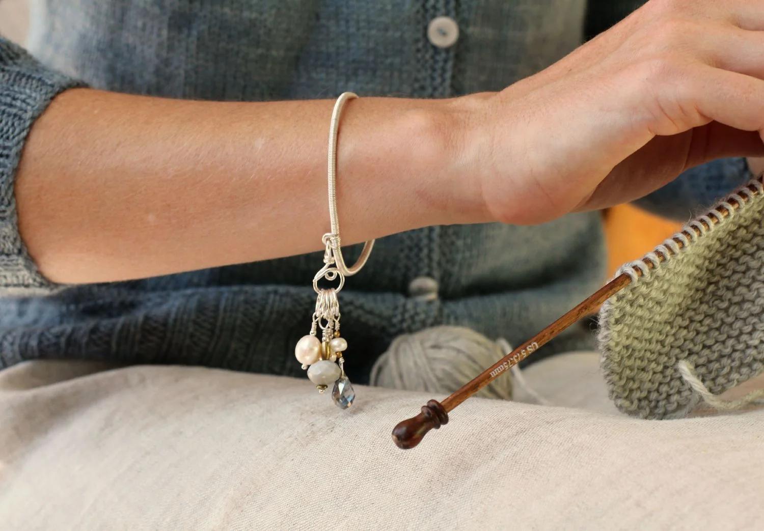 Wool & Wire Stitch Marker Bracelet