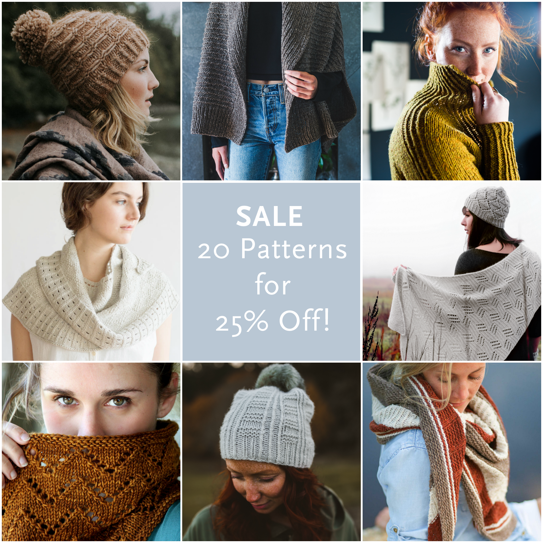 SALE! SAVE 25% ON 2O PATTERNS - INDIE DESIGN GIFT-A-LONG!