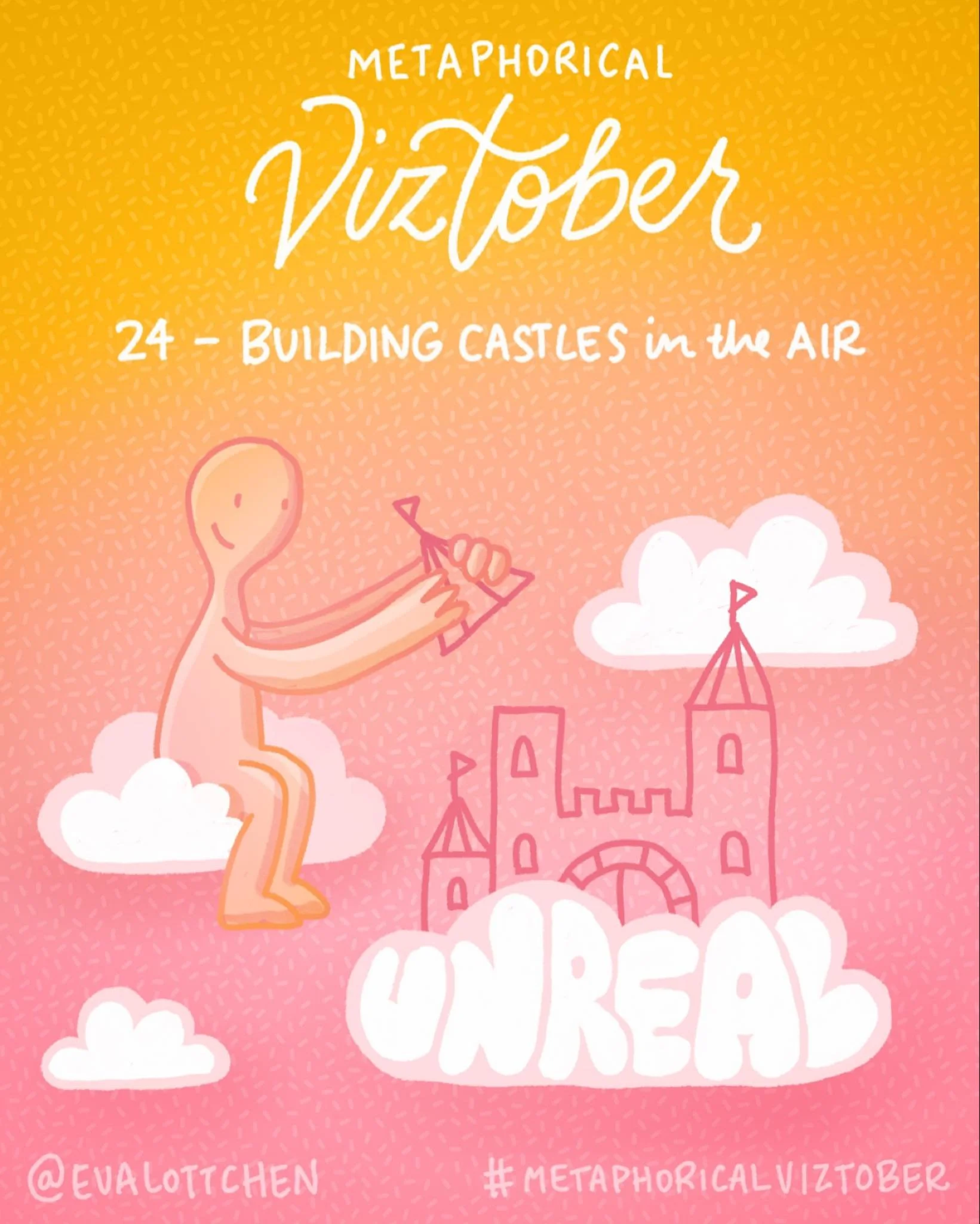 Viztober Day 24: Building castles in the air
[creating plans or dreams that have very little chance of happening]

#viztober #viztober2025 #metaphoricalviztober