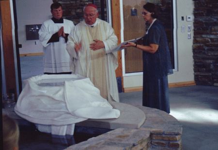 marble baptismal font