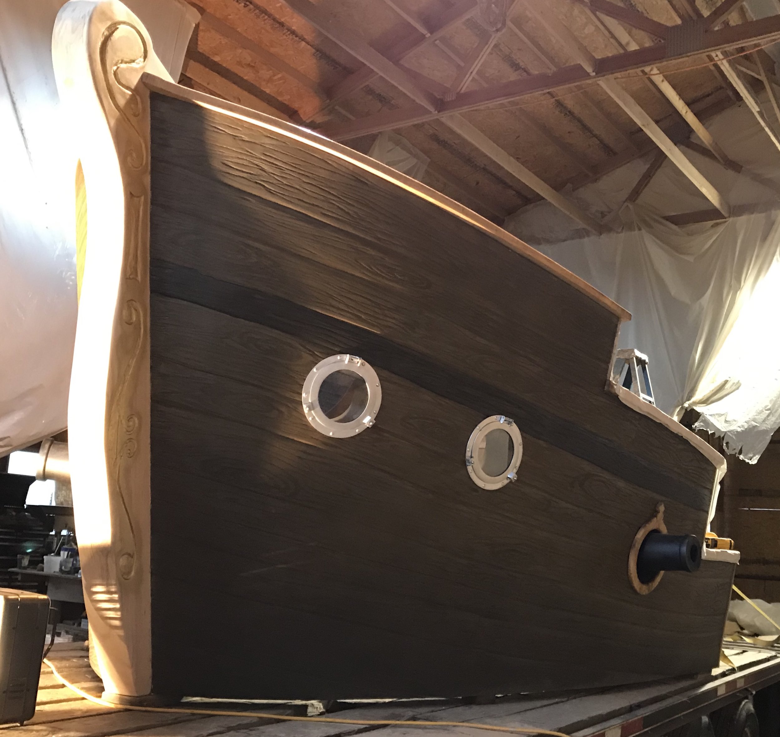 Arrrgh, matey! This pirate ship shipwrecked itself into the museum’s centerpiece exhibit. See how it was built in the photos to the right.