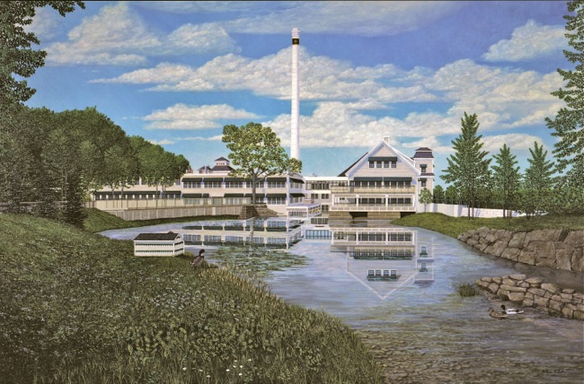 The Knox Mill, MBNA Regional Headquarters, painting by William R. Beebe