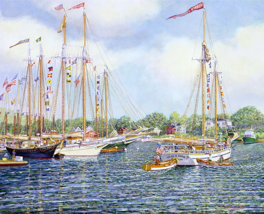 Flags Abound by artist William R. Beebe