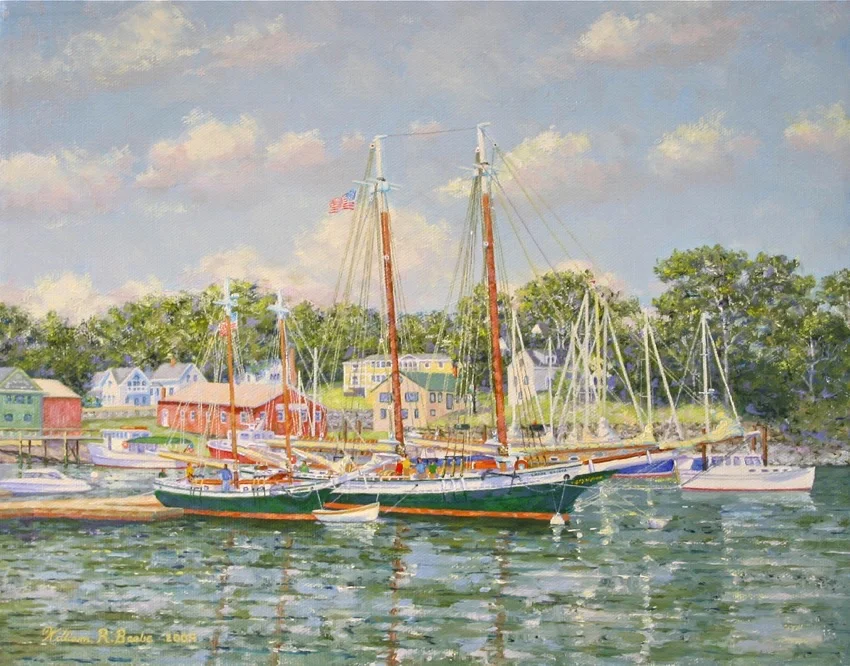 Gracing Camden Harbor by artist William R. Beebe