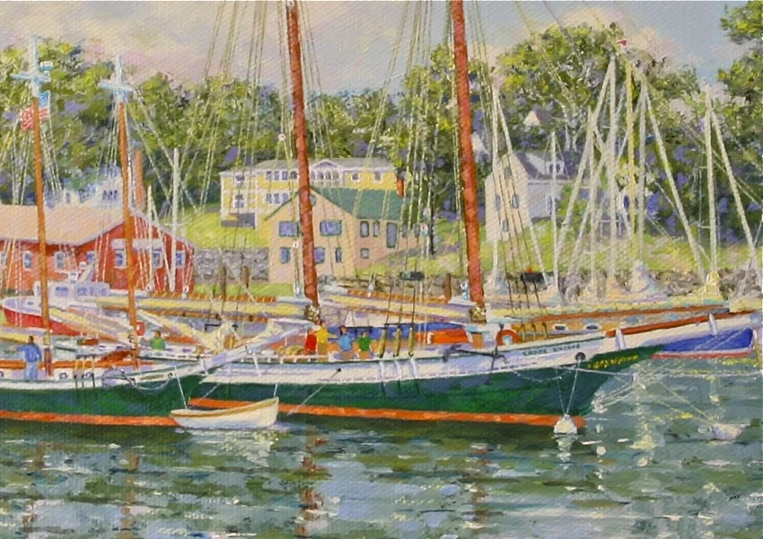 Gracing Camden Harbor by artist William R. Beebe
