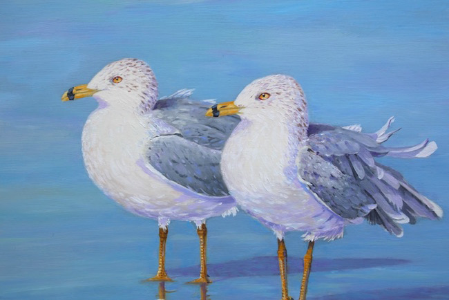 Side by Side (detail) by William R. Beebe, 12 x 14, oil on board