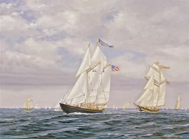 Friendly Rivals by William R. Beebe, 18 x 24, oil on board, $11,000