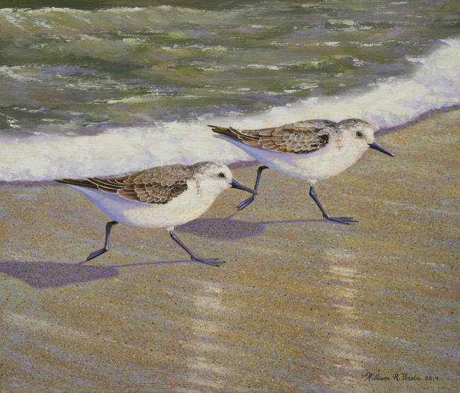A Pair of Pipers by William R. Beebe, 12 x 14, oil on board, SOLD