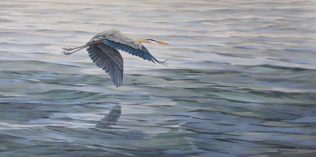 Blue Morning by William R. Beebe, 24 x 48, oil on canvas, commissioned