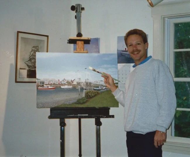 William R. Beebe in his Maine studio in the early 1990's