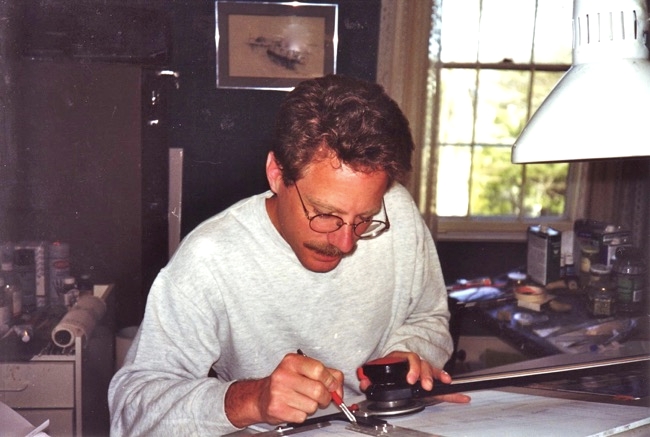William R. Beebe in the early days starting a month long painting!