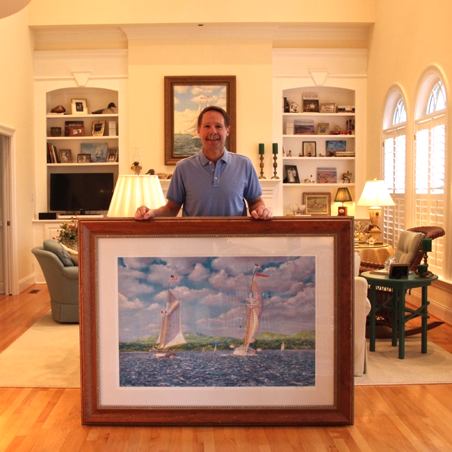 William R. Beebe with Schooners on the Bay , framed 46 x 61, $1400