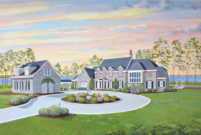 Magnant home painting-in-progress by William R. Beebe