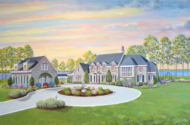 Magnant home painting-in-progress by William R. Beebe